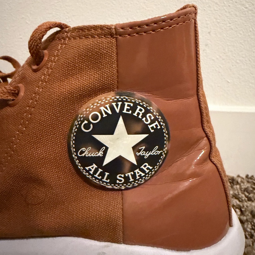 Converse-Burnt Orange and Tortoise Shell High Top